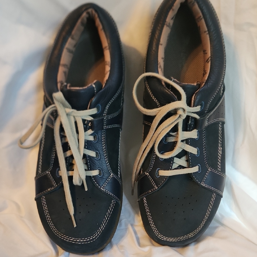 Barefoot Freedo. Drew Geneva Lace Up Oxford Men's Dark Blue Leather Sneakers